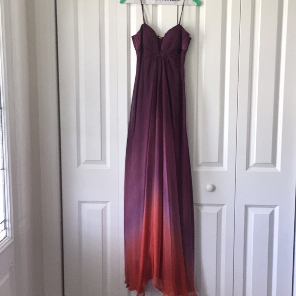 Size 2 plum hombre evening gown, fall colors, wedding guest or homecoming formal